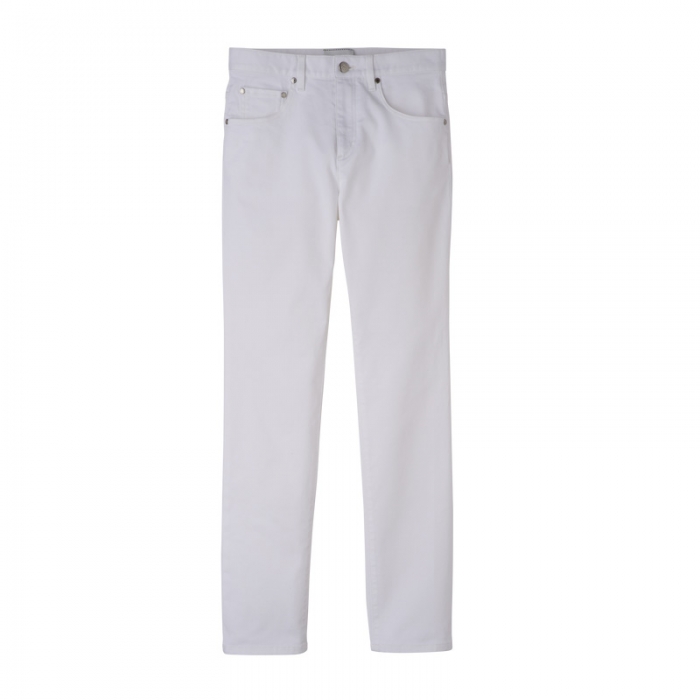 Longchamp Women's Trousers White - Gabardine | White