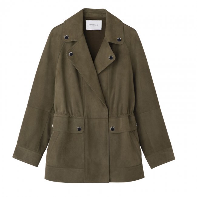 Longchamp Women's Safari jacket Khaki - Leather | Khaki