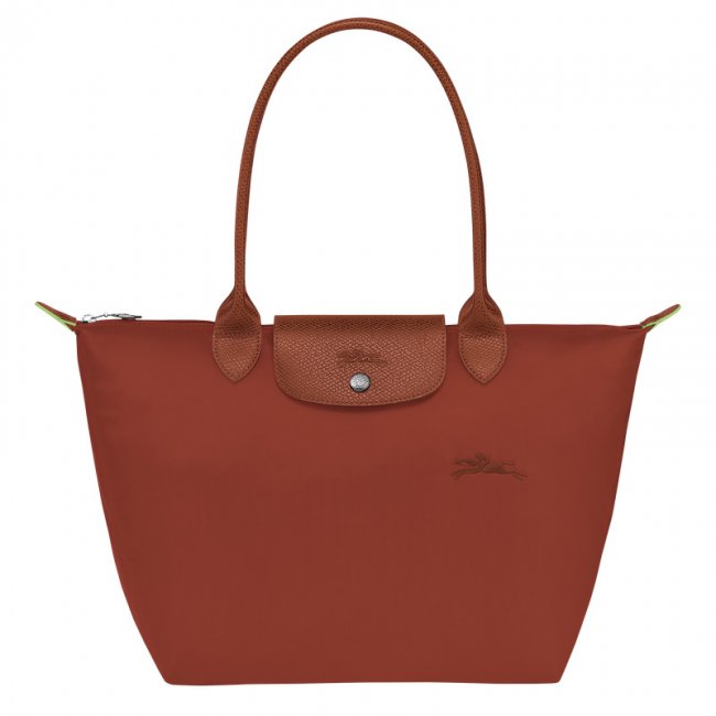 Longchamp Women's Le Pliage Green M Tote bag Chestnut - Recycled canvas | Chestnut