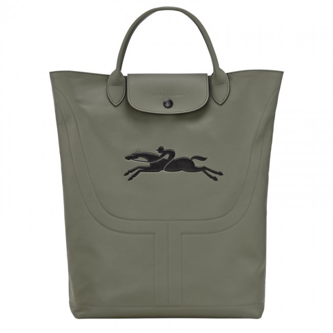 Longchamp Men's Le Pliage Xtra M Boots bag Khaki - Leather | Khaki
