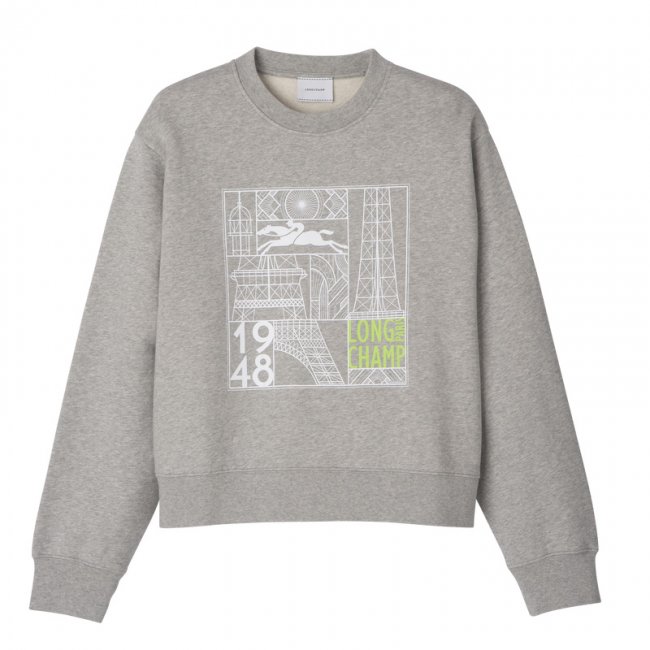 Longchamp Women's Sweatshirt Grey - Jersey | Grey