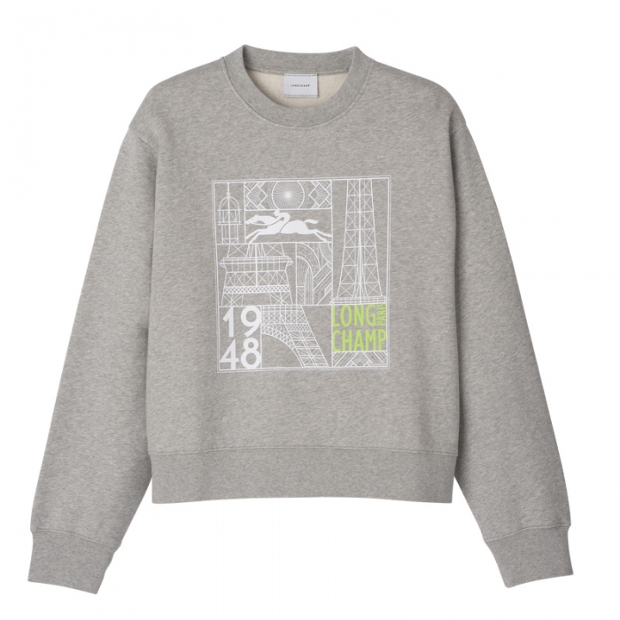 Longchamp Women's Sweatshirt Grey - Jersey | Grey