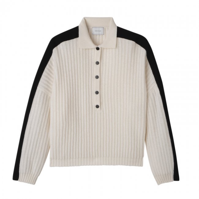 Longchamp Women's Polo collar jumper Ecru - Knit | Ecru