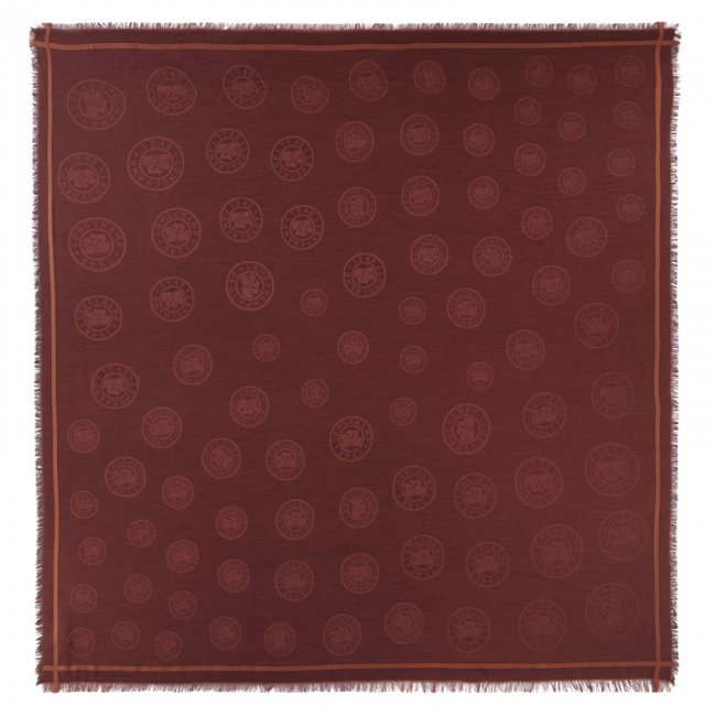 Longchamp Men's La Médaille Shawl Burgundy - Cotton blend | Burgundy