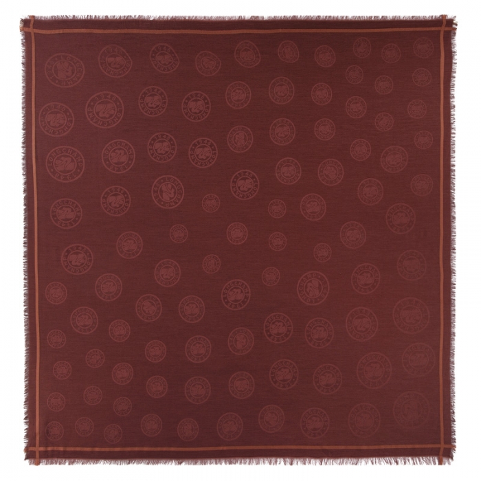 Longchamp Men's La Médaille Shawl Burgundy - Cotton blend | Burgundy