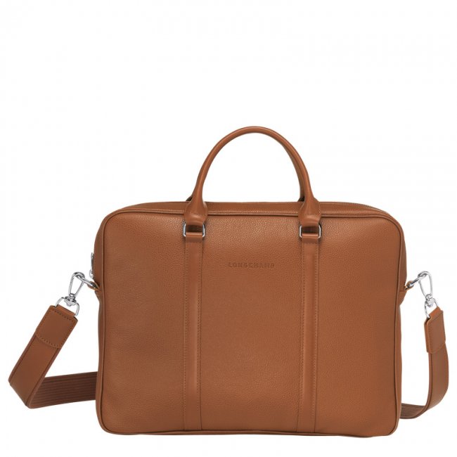 Longchamp Men's Le Foulonné XS Briefcase Caramel - Leather | Caramel