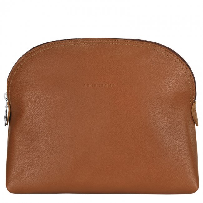 Longchamp Men's Le Foulonné Toiletry case Caramel - Leather | Caramel