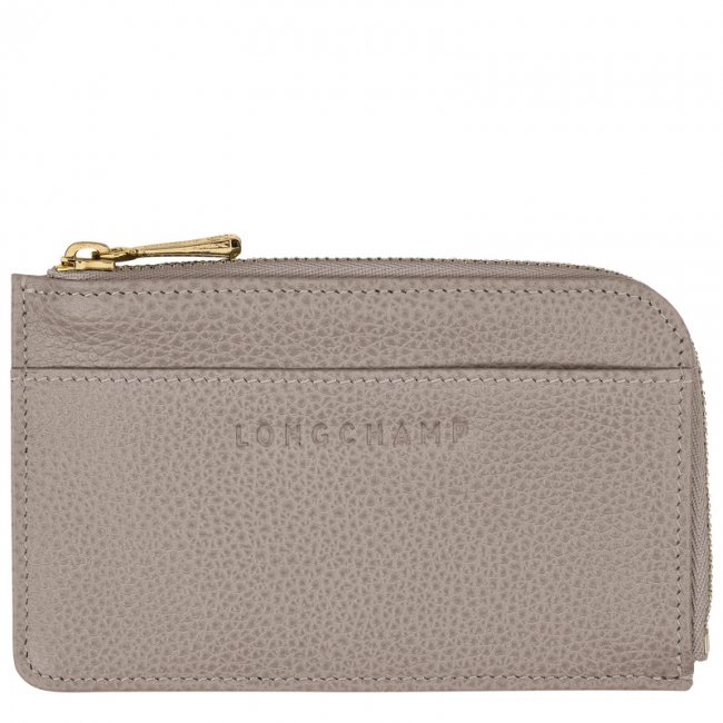 Longchamp Men's Le Foulonné Card holder Turtledove - Leather | Turtledove
