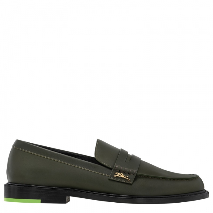 Longchamp Women's Au Sultan Loafer Khaki - Leather | Khaki