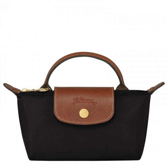 Longchamp Men's Le Pliage Original Pouch with handle Black - Recycled canvas | Black