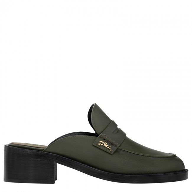 Longchamp Women's Epure Timeless Mules Khaki - Leather | Khaki