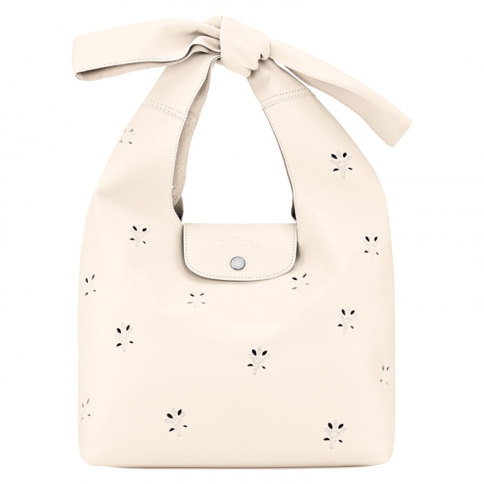Longchamp Women's Le Pliage Xtra M Shoulder bag Ecru - Leather | Ecru