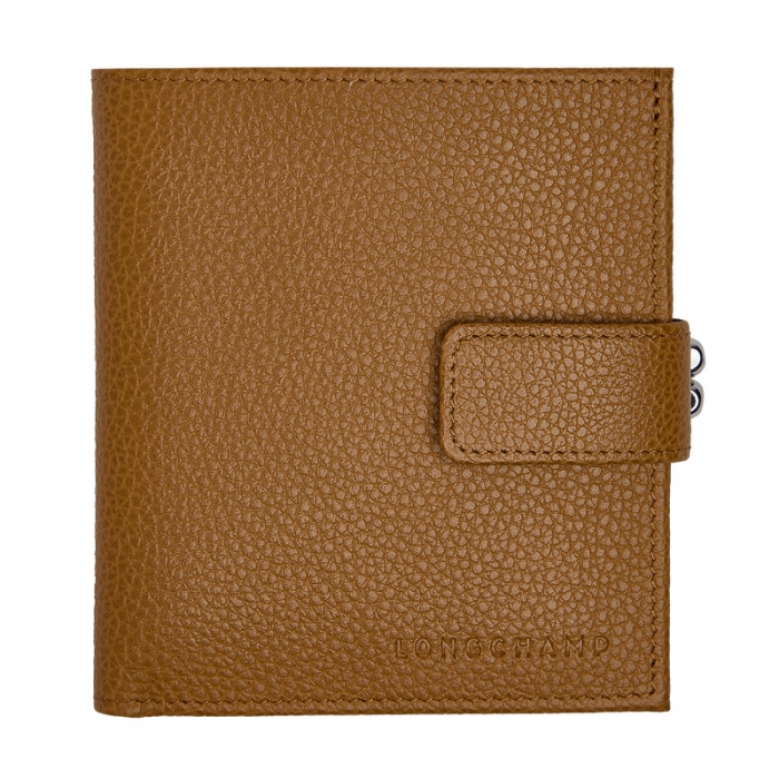Longchamp Women's Le Foulonné Compact wallet Walnut - Leather | Walnut