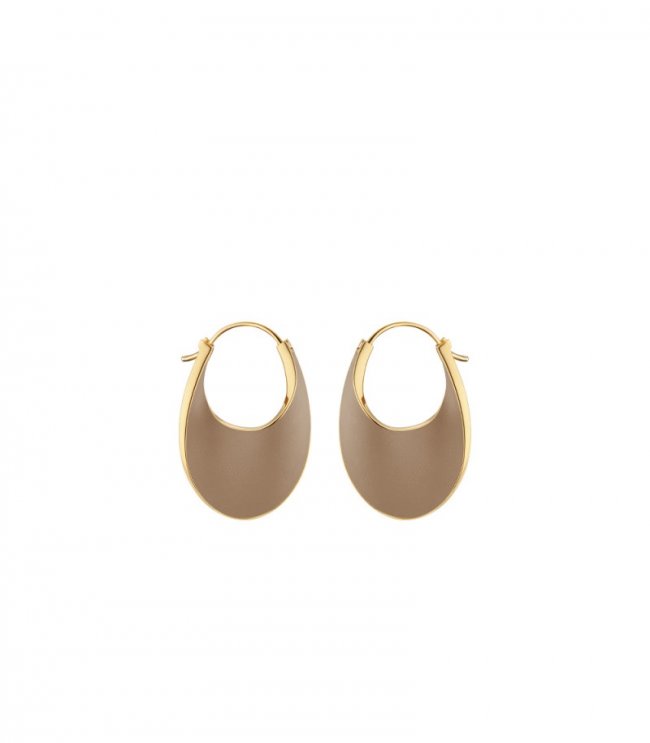 Women's Polene eole Slim Hoop - Taupe Leather