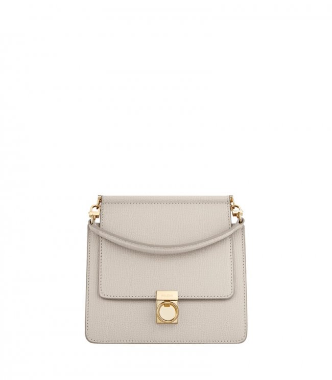 Women's Polene Numero Sept Mini - Craie Textured leather