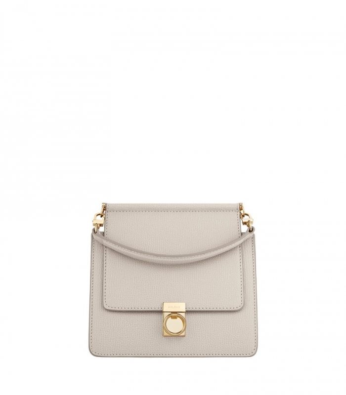 Women's Polene Numero Sept Mini - Craie Textured leather