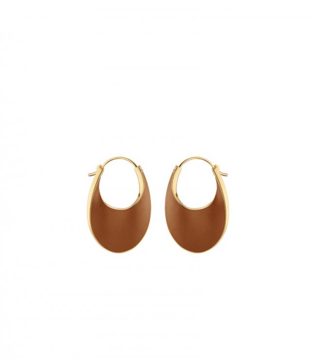 Women's Polene eole Slim Hoop - Camel Leather