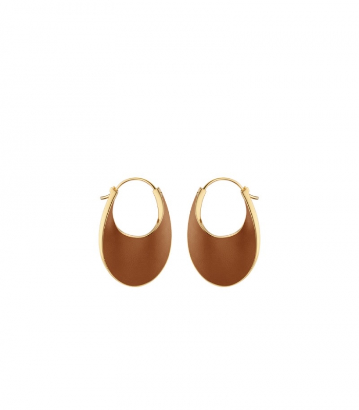 Women's Polene eole Slim Hoop - Camel Leather