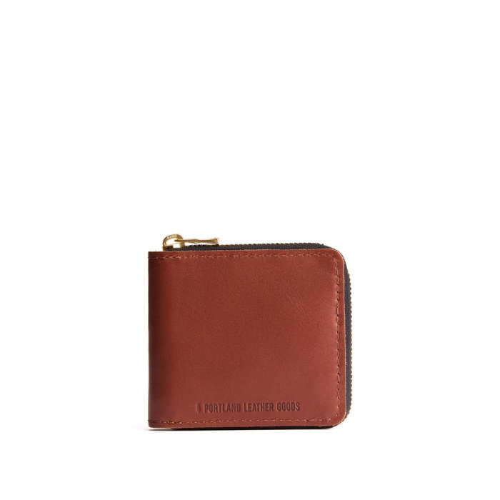 Portland Small Zipper Bifold Wallet - Chestnut