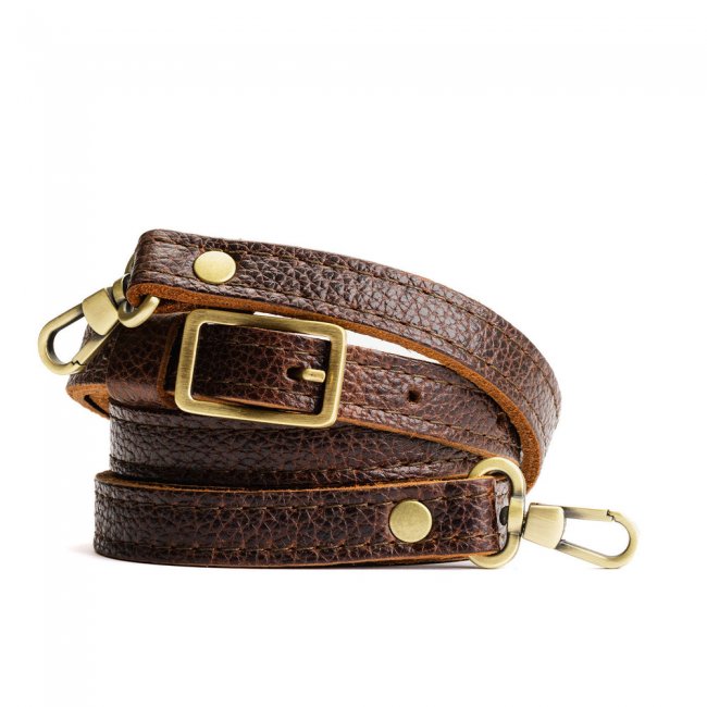 Portland Small Leather Crossbody Strap - Coldbrew