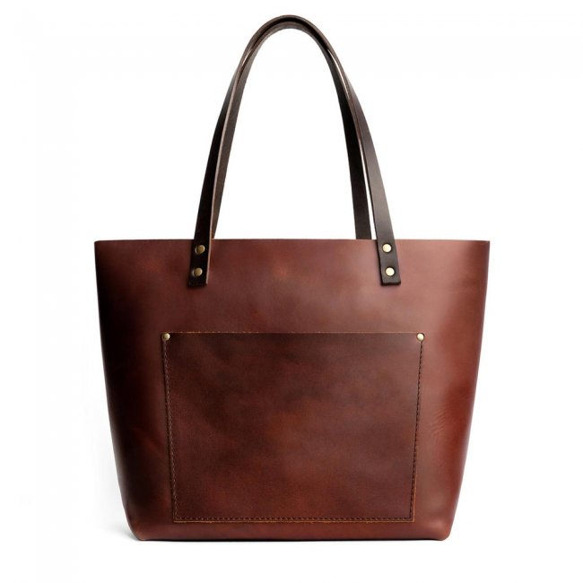 Portland Leather Tote Bag - Cognac