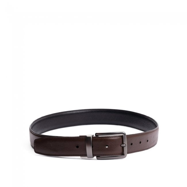 Portland Italian Reversible Leather Belt - Brown Black Portland Italian Reversible Leather Belt - Brown Black