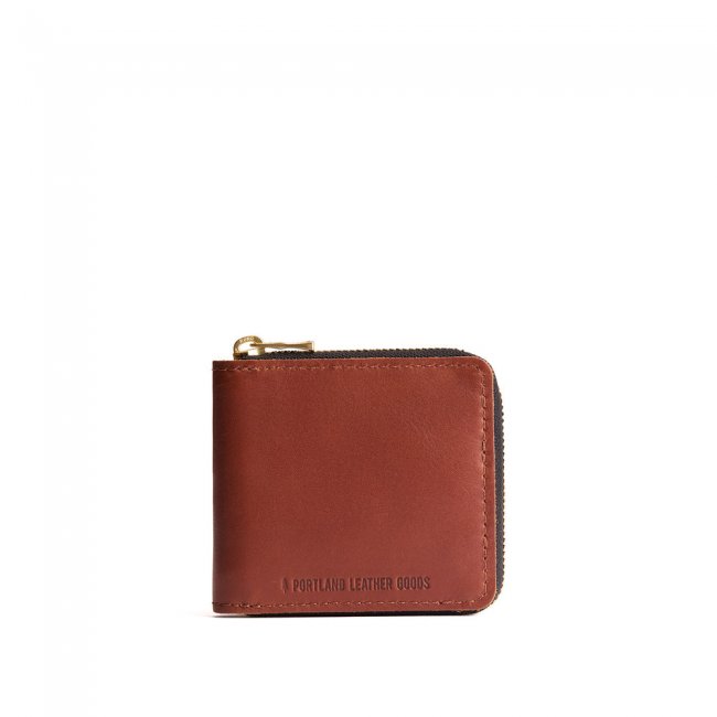 Portland Small Zipper Bifold Wallet - Chestnut