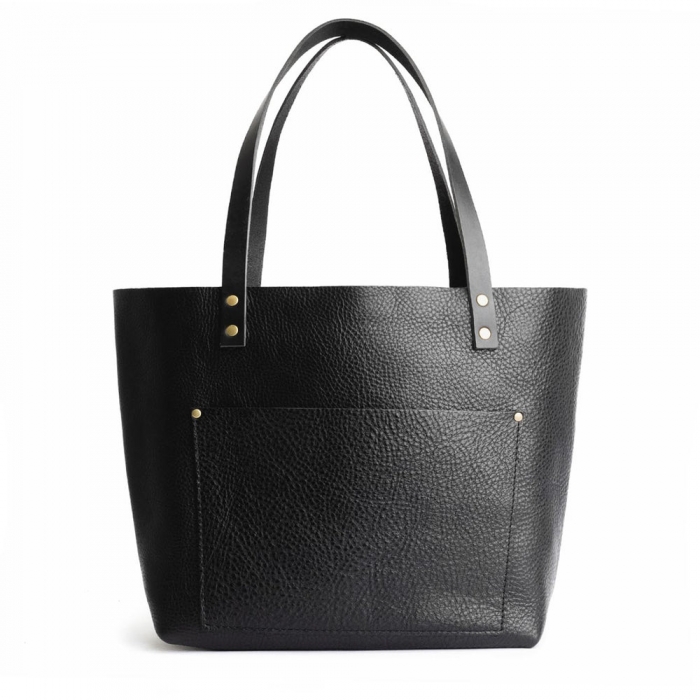 Portland Leather Tote Bag - Pebbled black