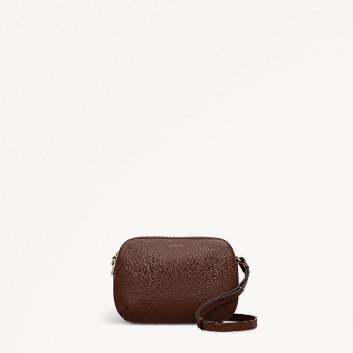 Radley London Quick Ship Women's Dukes Place - Texure - Medium Ziptop Cross Body - Chocolate