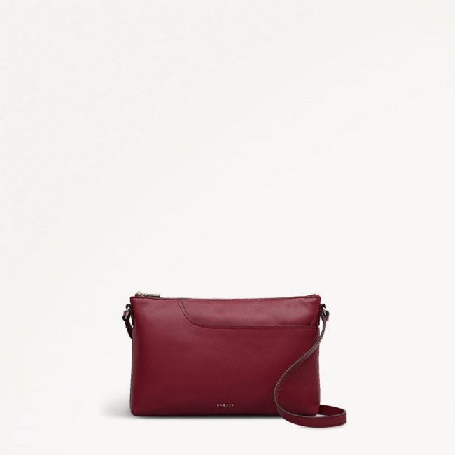 Radley London Quick Ship Women's Pockets - Medium Ziptop Ew Cross Body - Carmine  Radley London Quick Ship Women's Pockets - Medium Ziptop Ew Cross Body - Carmine