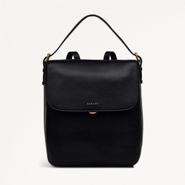 Radley London Quick Ship Women's Grafton Street - Medium Flapover Backpack - Black  Radley London Quick Ship Women's Grafton Street - Medium Flapover Backpack - Black