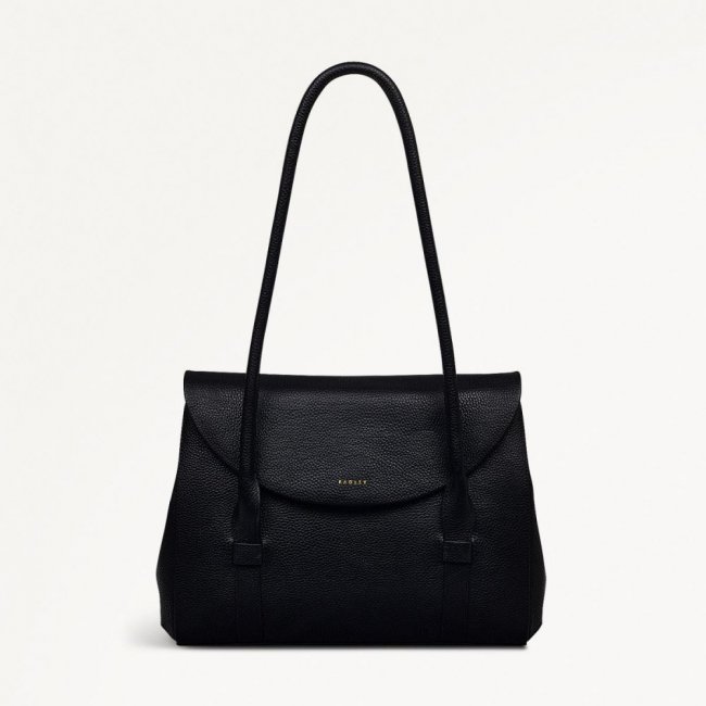 Radley London Quick Ship Women's Briar Hill - Medium Flapover Shoulder - Black