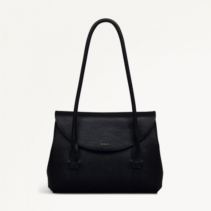 Radley London Quick Ship Women's Briar Hill - Medium Flapover Shoulder - Black