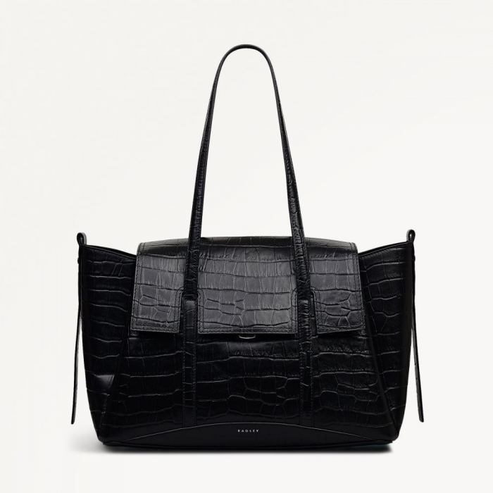 Radley London Quick Ship Women's The Chancery - Medium Flapover Shoulder - Black