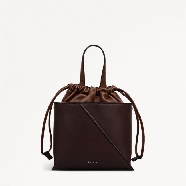 Radley London Quick Ship Women's The Portobello - Small Drawstring Grab - Dark Oak