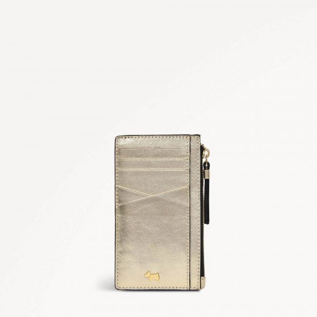 Radley London Quick Ship Women's Drapers Road - Medium Ziptop Coin Purse - Icy Gold  Radley London Quick Ship Women's Drapers Road - Medium Ziptop Coin Purse - Icy Gold