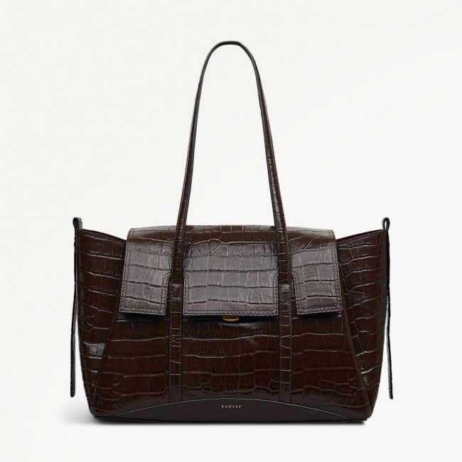 Radley London Quick Ship Women's The Chancery - Medium Flapover Shoulder - Dark Oak  Radley London Quick Ship Women's The Chancery - Medium Flapover Shoulder - Dark Oak