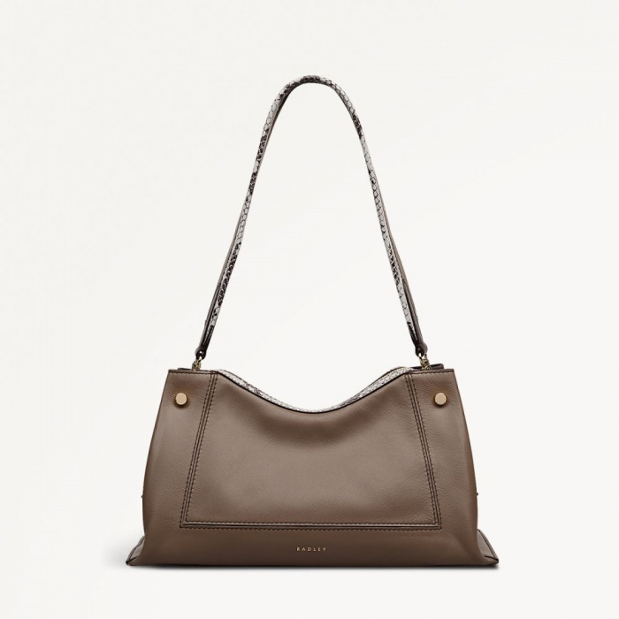 Radley London Quick Ship Women's Hope Gardens - Medium Ziptop Shoulder - Coffee