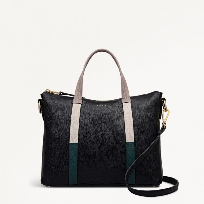 Radley London Quick Ship Women's Waterloo Way - Medium Ziptop Grab - Black