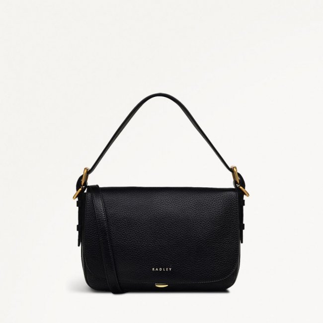 Radley London Quick Ship Women's Grafton Street - Small Flapover Crossbody - Black  Radley London Quick Ship Women's Grafton Street - Small Flapover Crossbody - Black