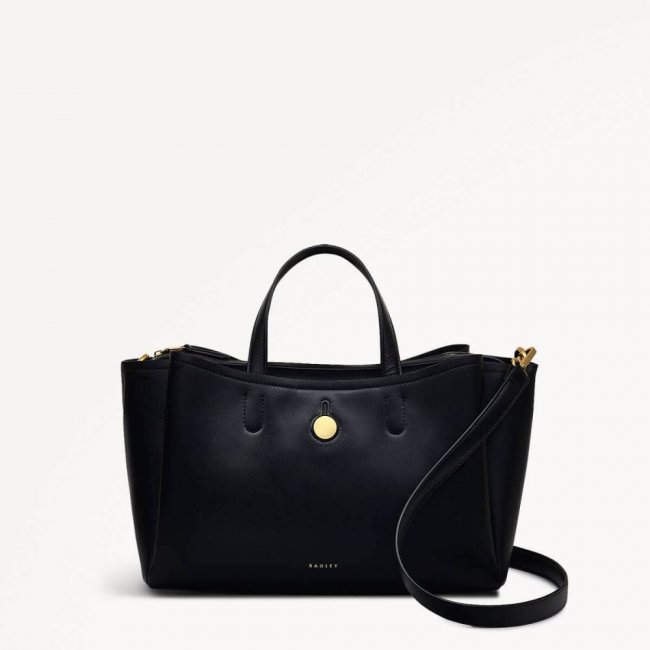 Radley London Quick Ship Women's Bathurst Mews - Medium Ziptop Grab - Black  Radley London Quick Ship Women's Bathurst Mews - Medium Ziptop Grab - Black