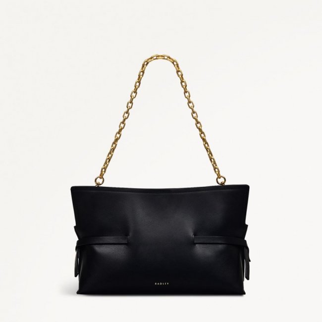 Radley London Quick Ship Women's Fleet Street - Medium Open Top Clutch - Black  Radley London Quick Ship Women's Fleet Street - Medium Open Top Clutch - Black