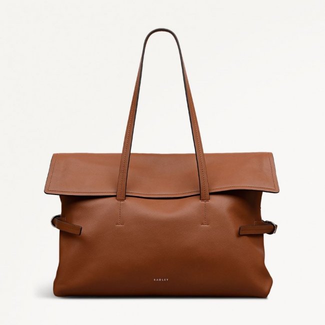 Radley London Quick Ship Women's Fleet Street - Medium Flapover Shoulder - Toffee  Radley London Quick Ship Women's Fleet Street - Medium Flapover Shoulder - Toffee