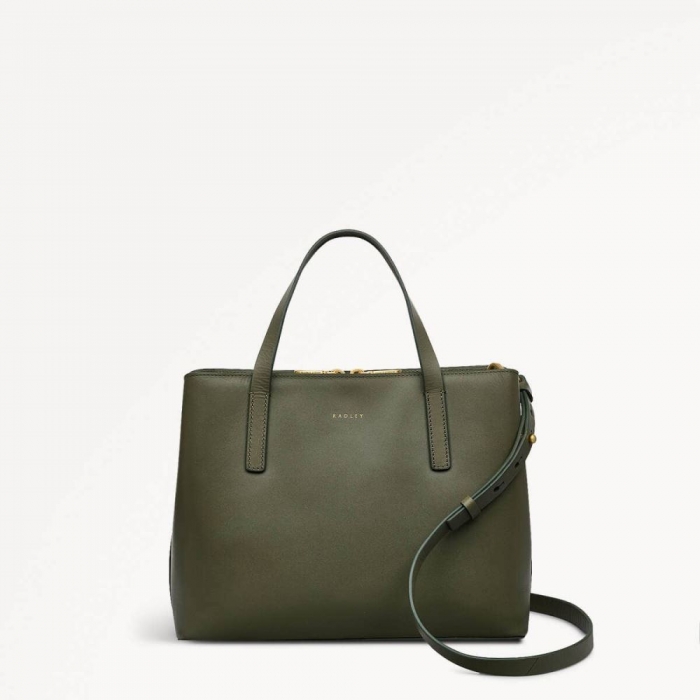 Radley London Quick Ship Women's Dukes Place - Medium Ziptop Grab - Dark Olive