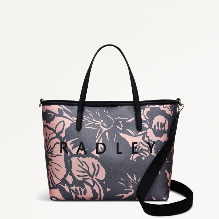 Radley London Quick Ship Women's Southwell Gardens - Floral - Medium Open Top Grab - Black