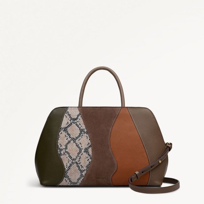 Radley London Quick Ship Women's Liverpool Street - Medium Ziptop Grab - Coffee  Radley London Quick Ship Women's Liverpool Street - Medium Ziptop Grab - Coffee