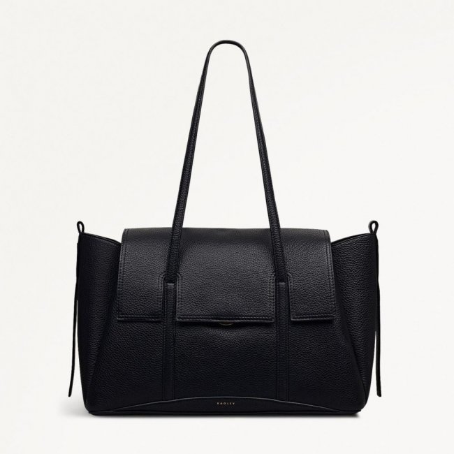 Radley London Quick Ship Women's The Chancery - Large Flapover Shoulder - Black  Radley London Quick Ship Women's The Chancery - Large Flapover Shoulder - Black
