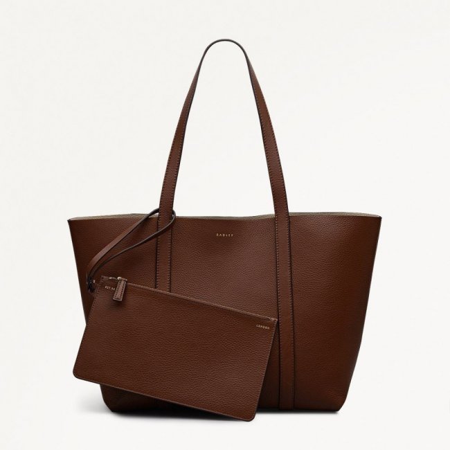 Radley London Quick Ship Women's Hanbury Row - Large Open Top Tote - Chocolate  Radley London Quick Ship Women's Hanbury Row - Large Open Top Tote - Chocolate