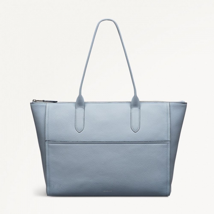 Radley London Quick Ship Women's Oak Street - Medium Ziptop Tote - Smoke Blue