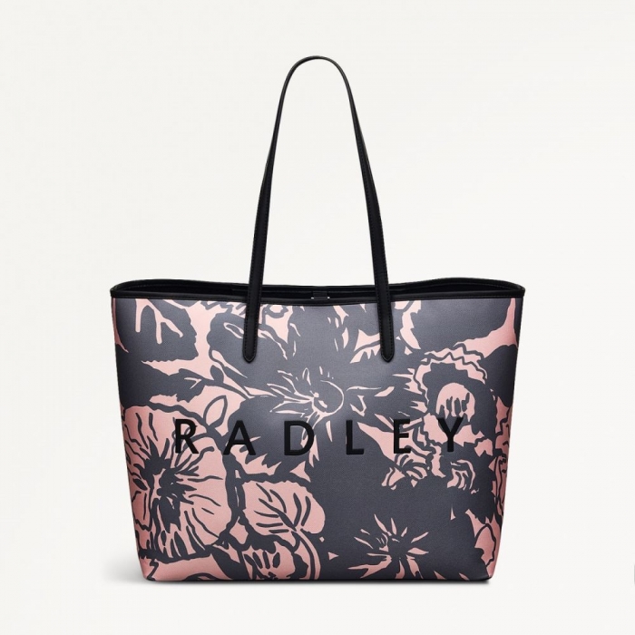 Radley London Quick Ship Women's Southwell Gardens - Floral - Large Open Top Tote - Black